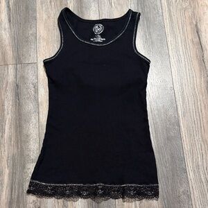 SO Black Lace Trim Tank Top